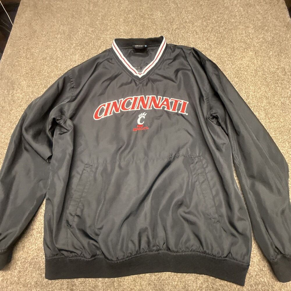 Cincinnati Bearcats Windbreaker Pullover Mens Size Medium Long Sleeve 2 Sided